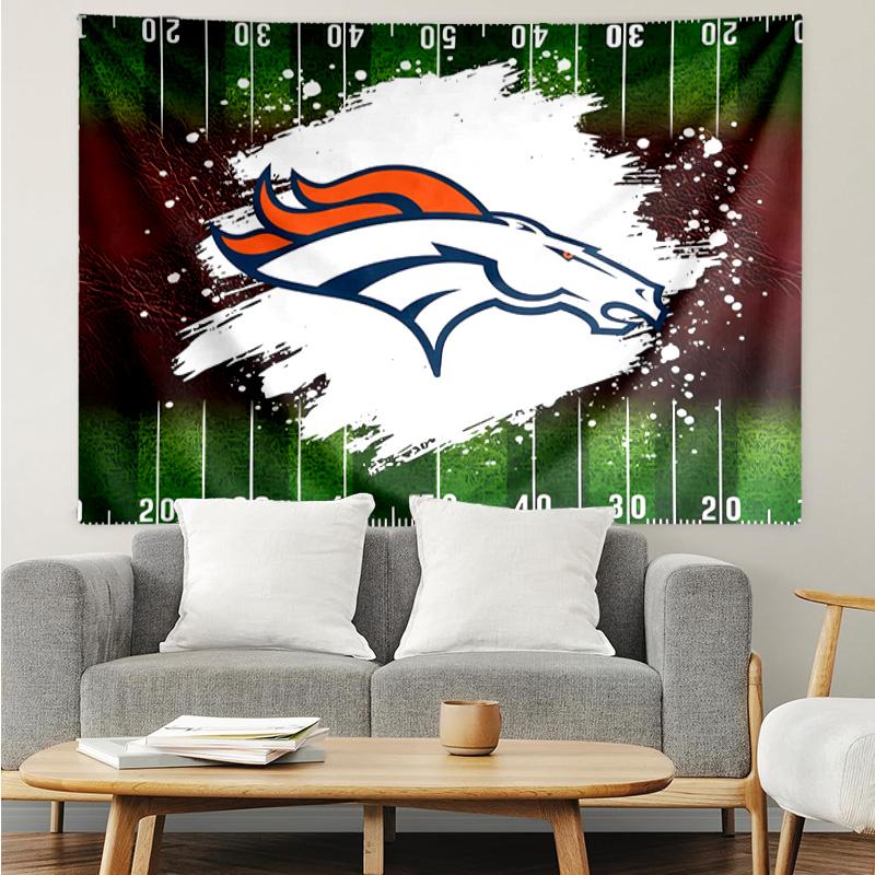 Гобелен с логотипом Denver Broncos для эстетичной спальни, классной комнаты, настенное панно для гостиной, общежития, офиса, идеальный креативный подарок