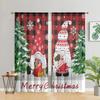 2 Pieces, Christmas Gnome Snowflake Grid Curtains -30% Blackout - Suitable for Living Room, Bedroom, Kitchen, Home Decoration