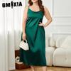 Summer Halter Ice Silk Nightgown Women Simulation Silk Large Size Sleepwear