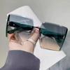 Новые винтажные квадратные солнцезащитные очки женские классические ретро градиентные зеркальные безрамные солнцезащитные очки женские модные без оправы