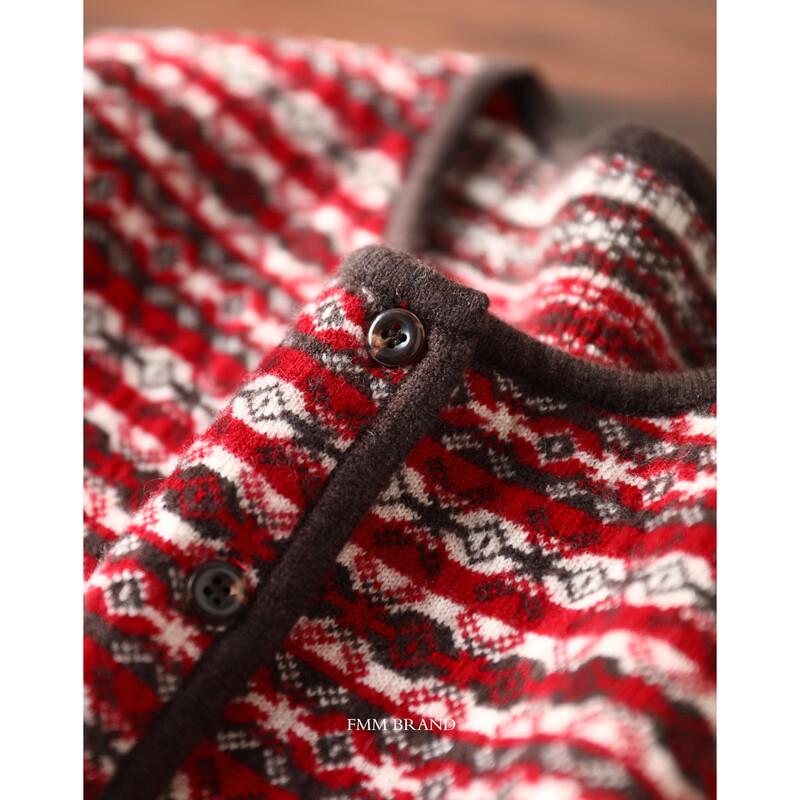 Женский шерстяной кардиган в стиле Fair Isle