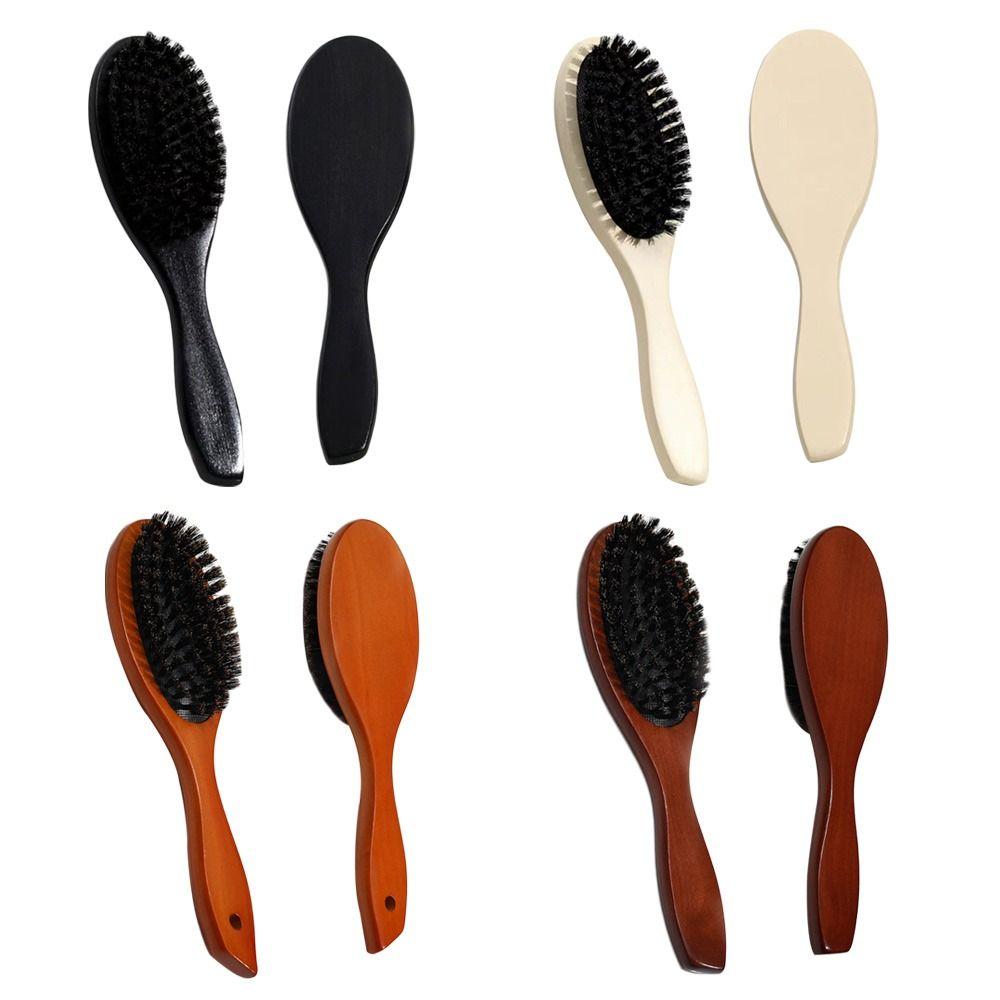 Beard Brush Boar Bristle Brush Comb with Boar Bristles Scalp Massage Comb Portable Air Bag Comb