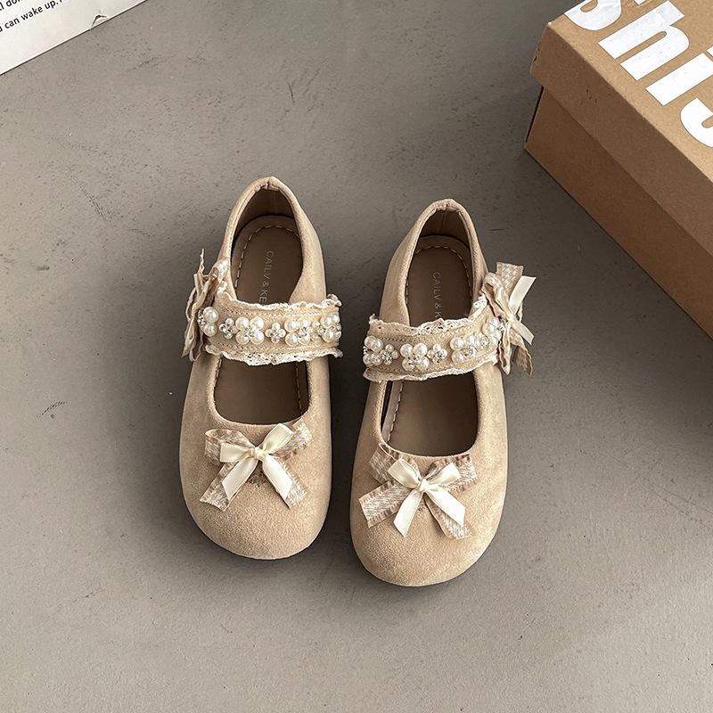 Inner Height Increase French Flat-bottomed Lace Bow Mary Jane Shoes Spring and Summer New Skirt Women's Casual Shoes
