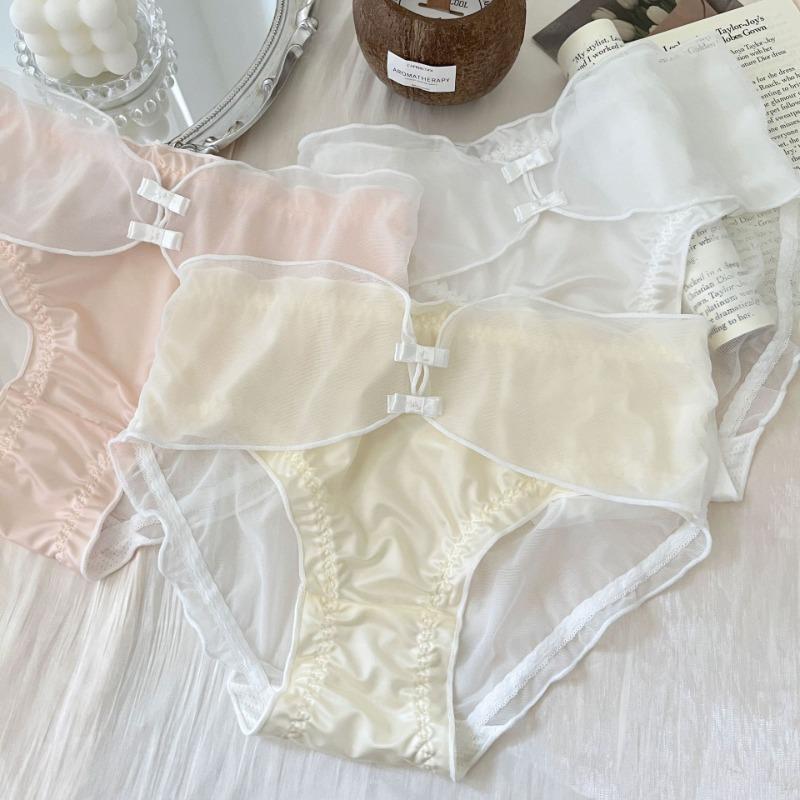 Нижнее белье Girl Pure Desire Wind Satin, летние тонкие милые сетчатые женские треугольные трусики