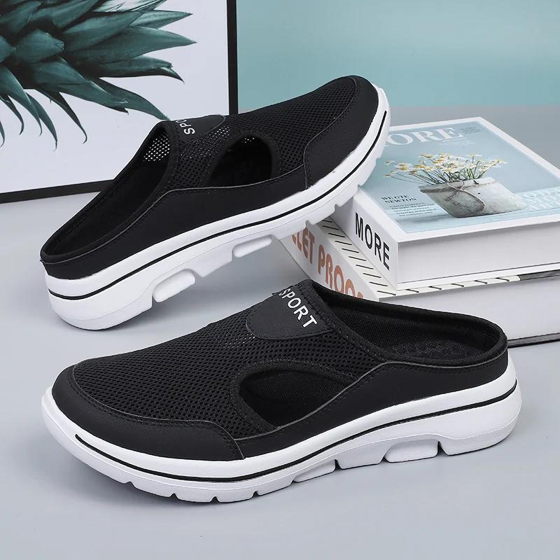 Fashion Shoes for Men and Women Light Breathable Couple Half Slippers Outdoor Casual Men Slippers for Summer Plus Size 48