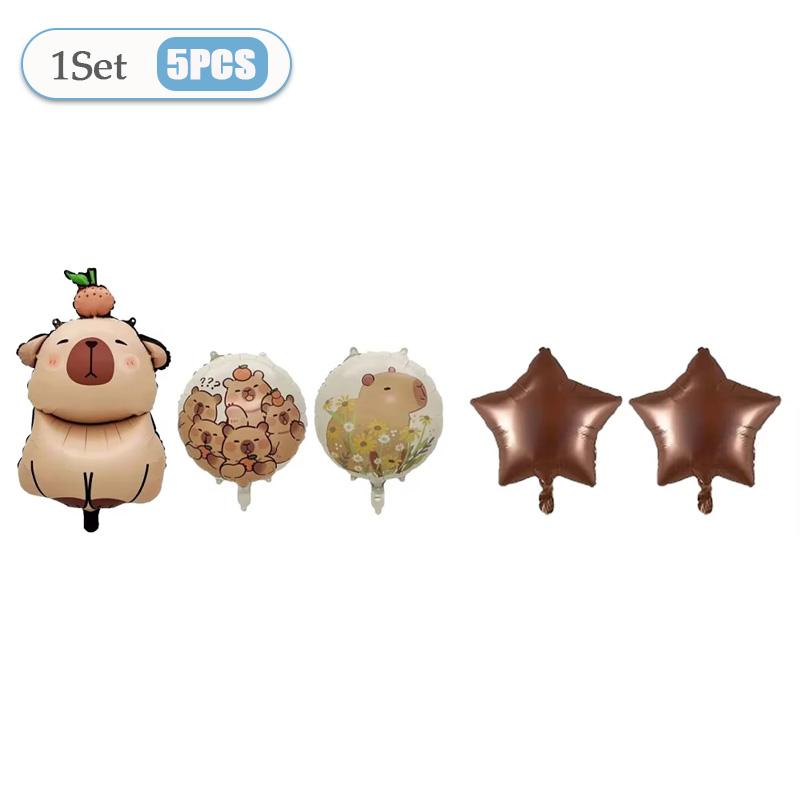 5-50 шт. кавайный мультфильм капибала капибара тема фольгированные шары набор для взрослых детей день рождения воздушные шары принадлежности детские подарки детский душ