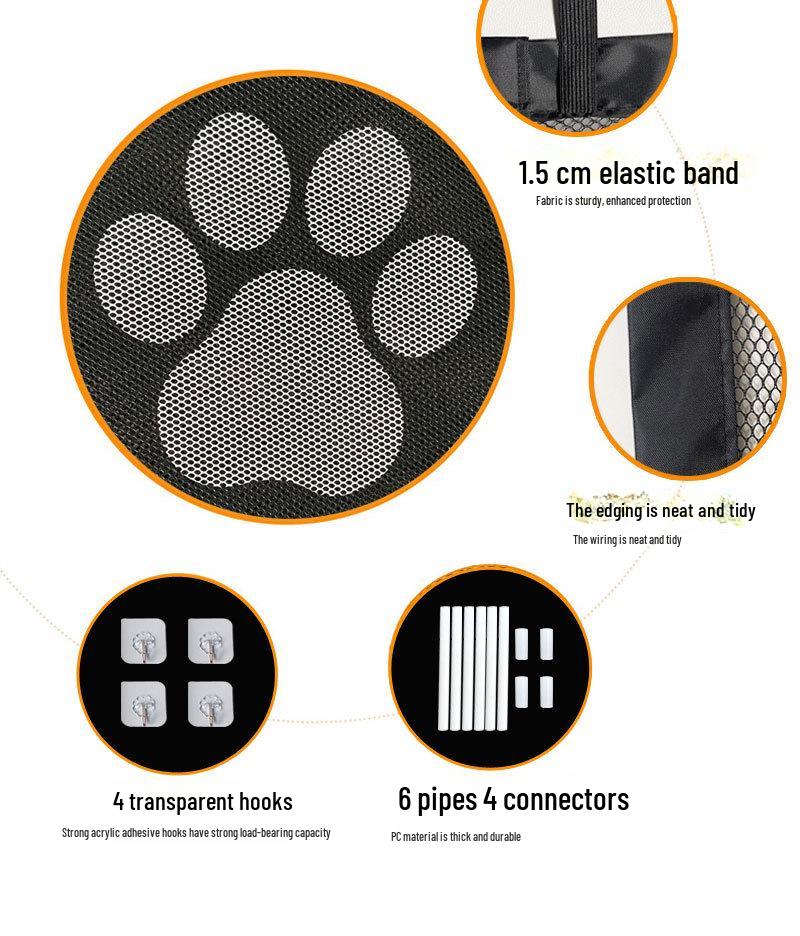 Изготовленный на заказ забор и дверь для собаки: Легкая сборка, Безопасная изоляционная сетка, Дверной барьер без сверления для домашних животных