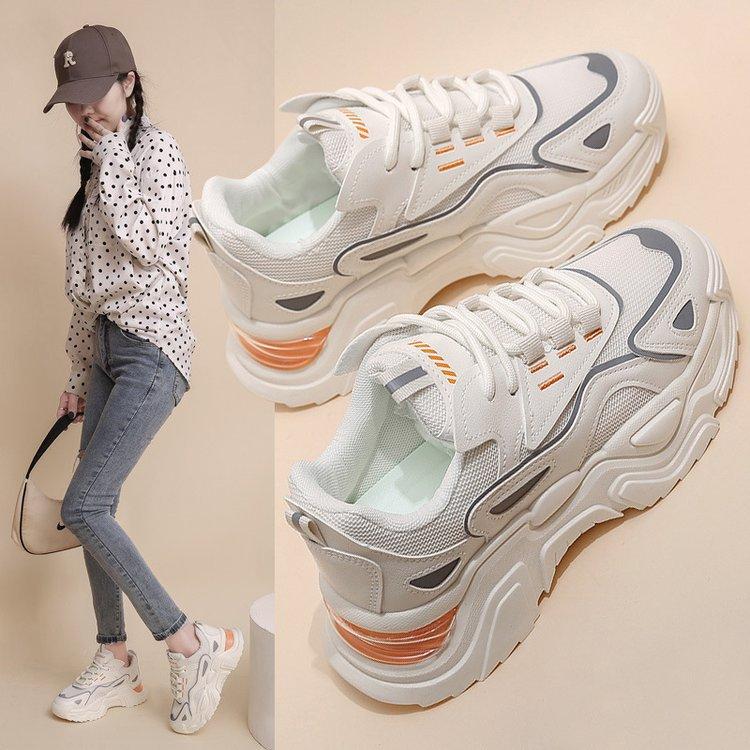 Корейский стиль, женская обувь для папы, новинка весны, модная дышащая повседневная женская спортивная обувь на платформе, увеличивающая рост, оптом