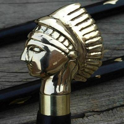 Антикварная Винтажная Ручка Деревянная Ходьба Стиль Латунь Дизайнерская Королева Трость Палка Подарок