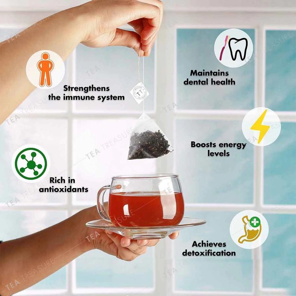 Black Tea English Breakfast (18 Pack, 2 G), English Breakfast Black Tea, Tea Treasure