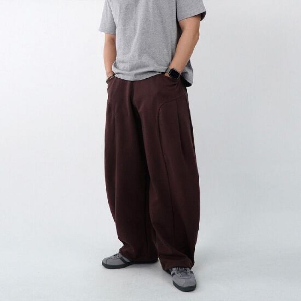 Onl Men Curved Cut Wide Pants Balloon sweatPants