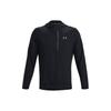 UA Sun Protection Series Letter Logo Print Fitted Hoodie Jacket Men Outerwear Black 1376794-002