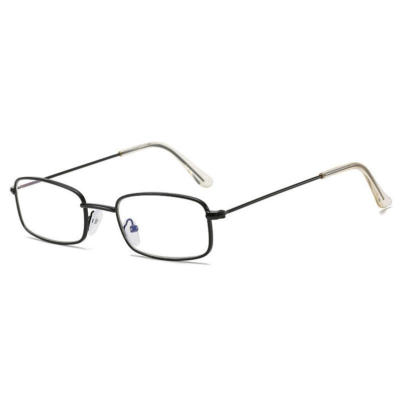 Metal Frame Square Plain Glasses Women Men Ordinary Glasses Rectangle Eyewear Blocking Optical Spectacle Eyeglasses with Lenses