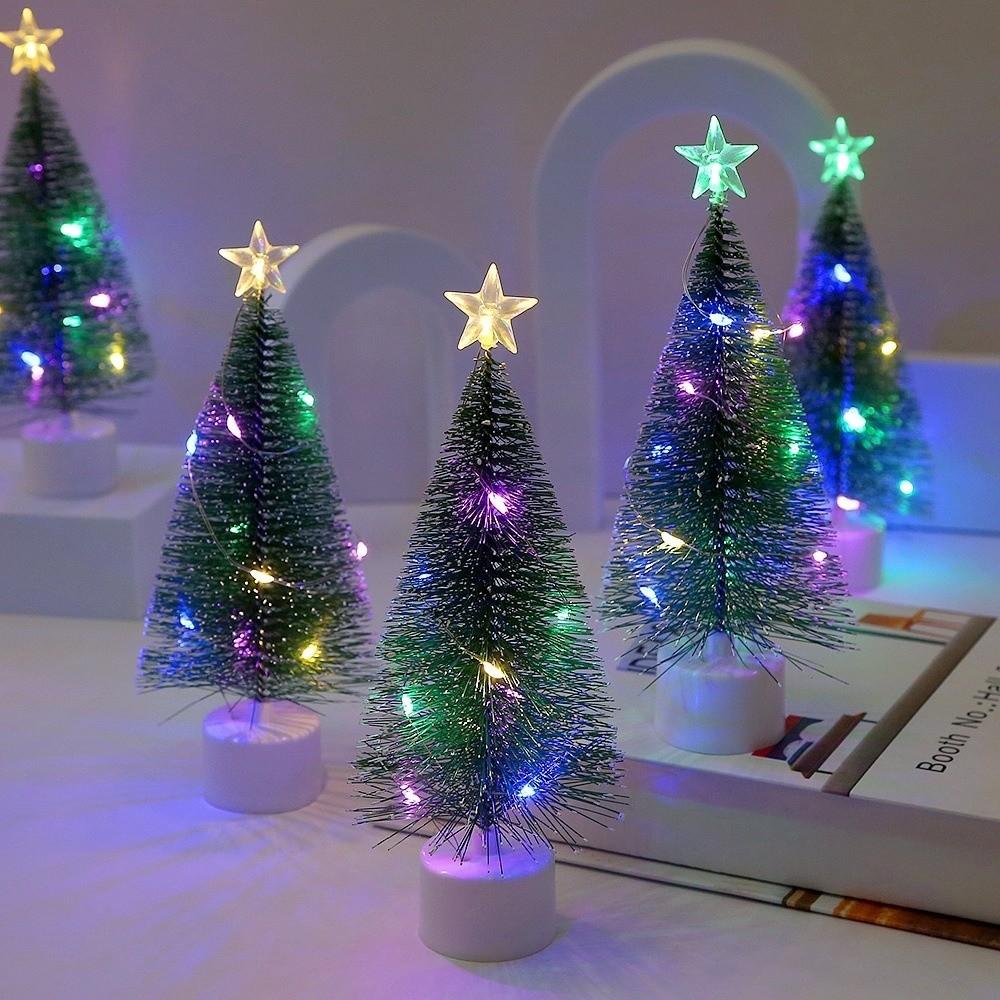 Colorful Lights Luminous Xmas Tree LED Xmas Tree Ornament Tabletop Christmas Trees  Children Gifts
