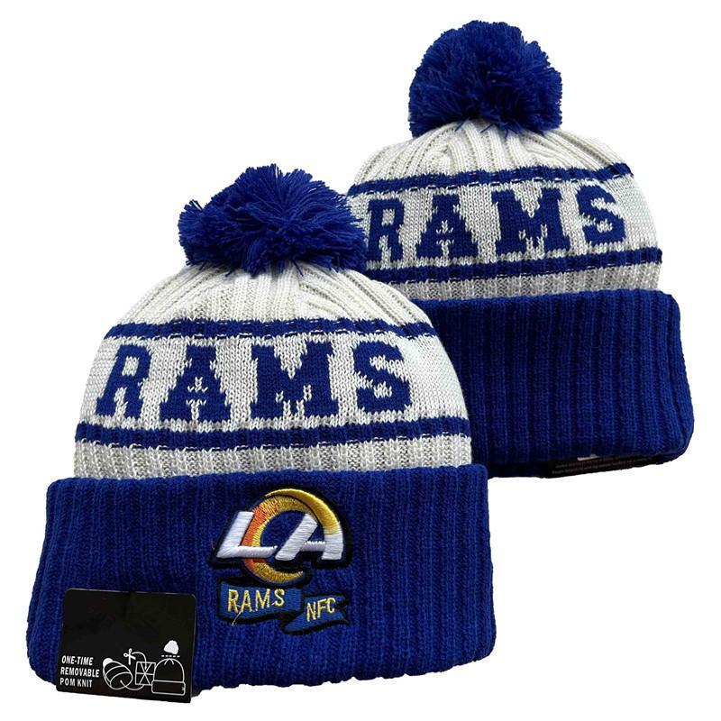 Colorful Pom Knit Beanie Dual-Sided Jacquard Fashion Embroidery Warm Winter Hat Sports Fans