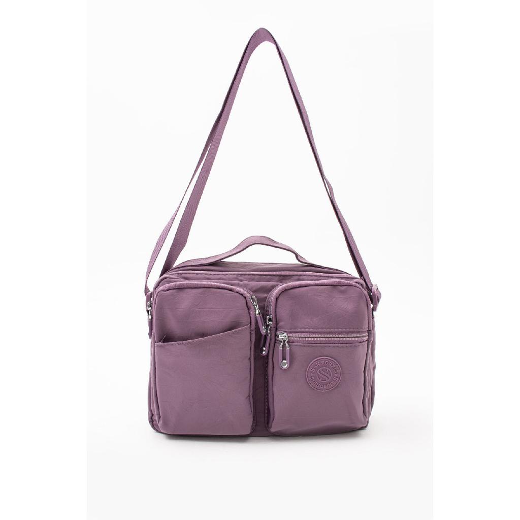 Women's Multi-pocket Waterproof Satin Fabric Adjustable Cross Strap Shoulder Bag