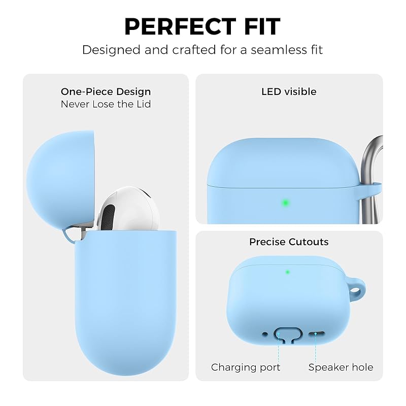 Чехол AhaStyle AirPods 4 (2024) мягкий силикон 4-го поколения В комплекте набор для чистки Apple для 4-х корпусов Противоударный чехол USB-C зарядка