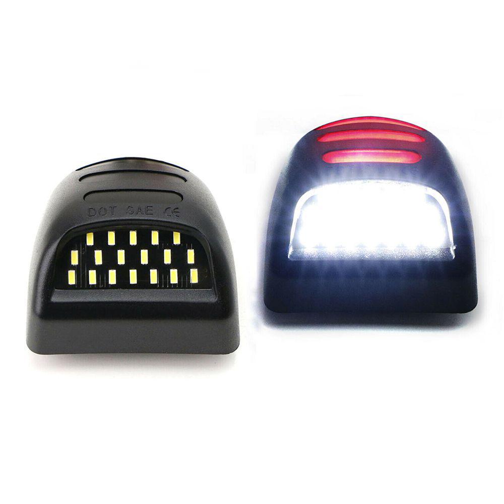 2-светодиодные фонари номерного знака, Красный/Белый, Для Chevrolet Tahoe 01-14, Cadillac, GMC