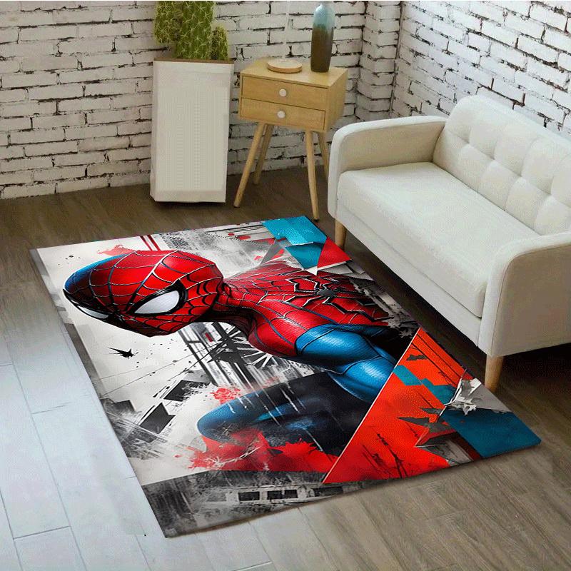 1pc Spider-Man Pattern Area Rug Soft Flannel Floor Mat for Living Room,Office,Bedroom and Carpet,Sofa Coffee Table Floor Mat