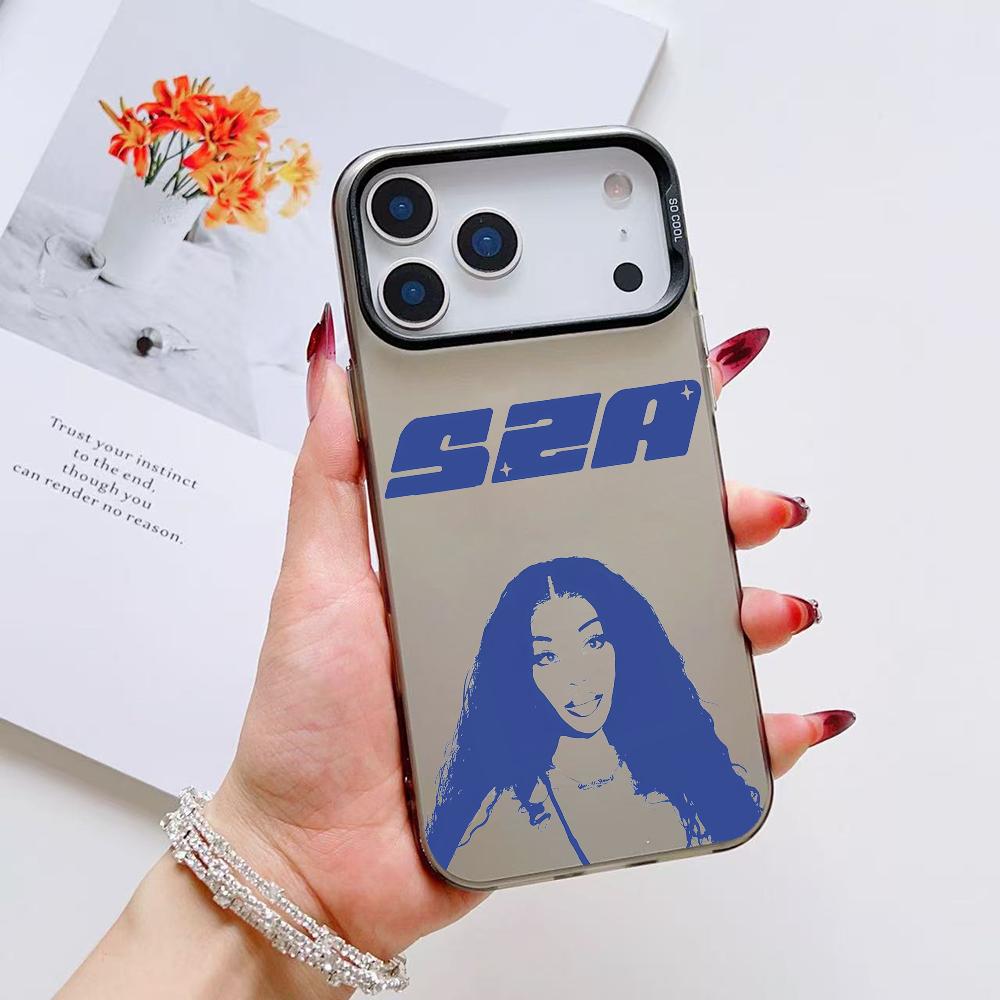 Чехол для телефона Saturn Singer S-SZA для iPhone 17 16 15 14 13 12 11 Pro Max Air Матовый Лазерный Аврора Ударопрочный Funda