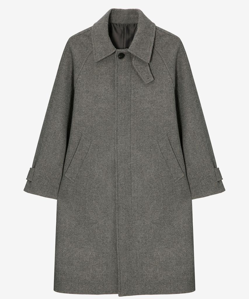 Mindbridge [Couture] Herringbone Oversized Balmacaan Long Coat