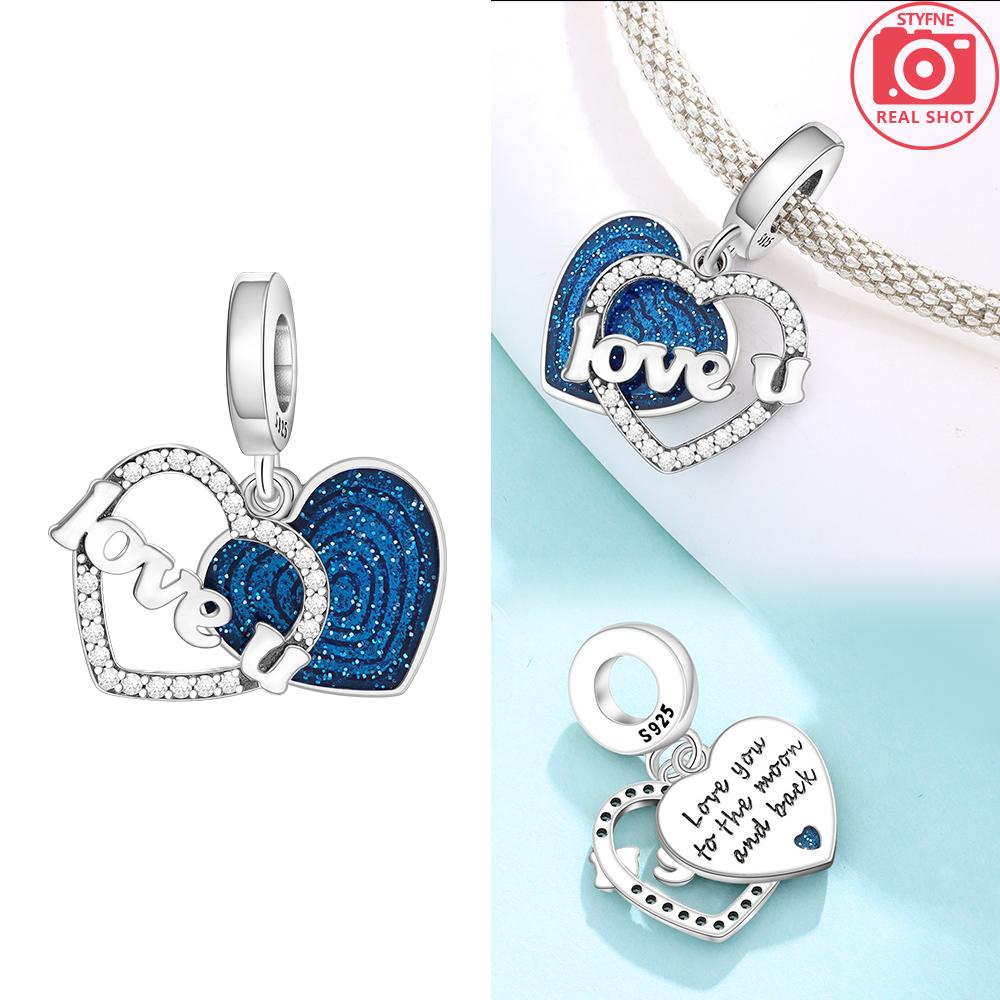 Pink Zircon Love copper Bead Charms Charm Bead Charms Compatible With Bracelets Women Jewellery Diy Anniversary Gift Delicate Accessories Bag Charm