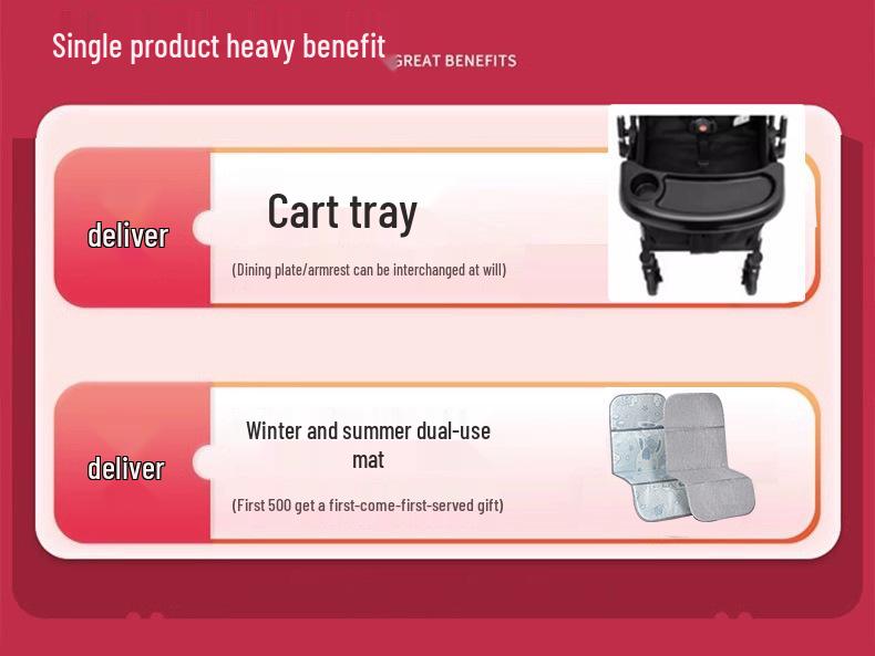 Компактная четырехколесная детская коляска: Сидеть, Лежать, Складывать - Легкий дизайн зонта с амортизацией для возраста 0-3 года.