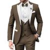 2025 Новый мужской приталенный костюм-тройка Business Casual Высококачественный Модный Полиэфирное волокно Одна пуговица Декоративные пуговицы