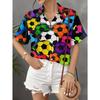 Women's Shirt Short Sleeve Shirt Button Down Blouse Wildlife Printed Daily Casual Collar Regular Tops Daily  Summer Spring
