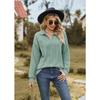 Spring and Autumn Women's Blouse Solid Color Lapel Loose Sweatshirt Long Sleeve Top
