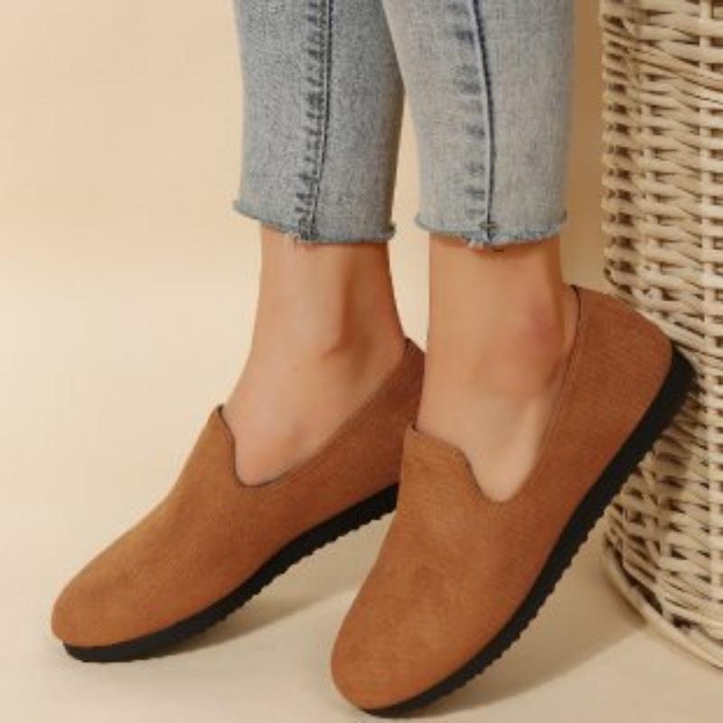 Большой размер весна и осень новая ленивая обувь плоская подошва однотонная круглая носочная часть женская обувь большой размер женская обувь