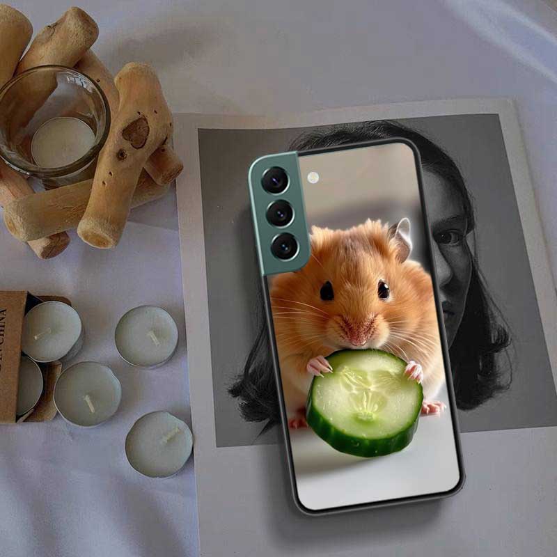 Чехлы для телефона с хомяками в шляпах и ушами для Samsung A17 A14 A24 A34 A54 A03S A04S A13 A23 A33 A53 A70 A50S A30 A40 A51 A41 A20E