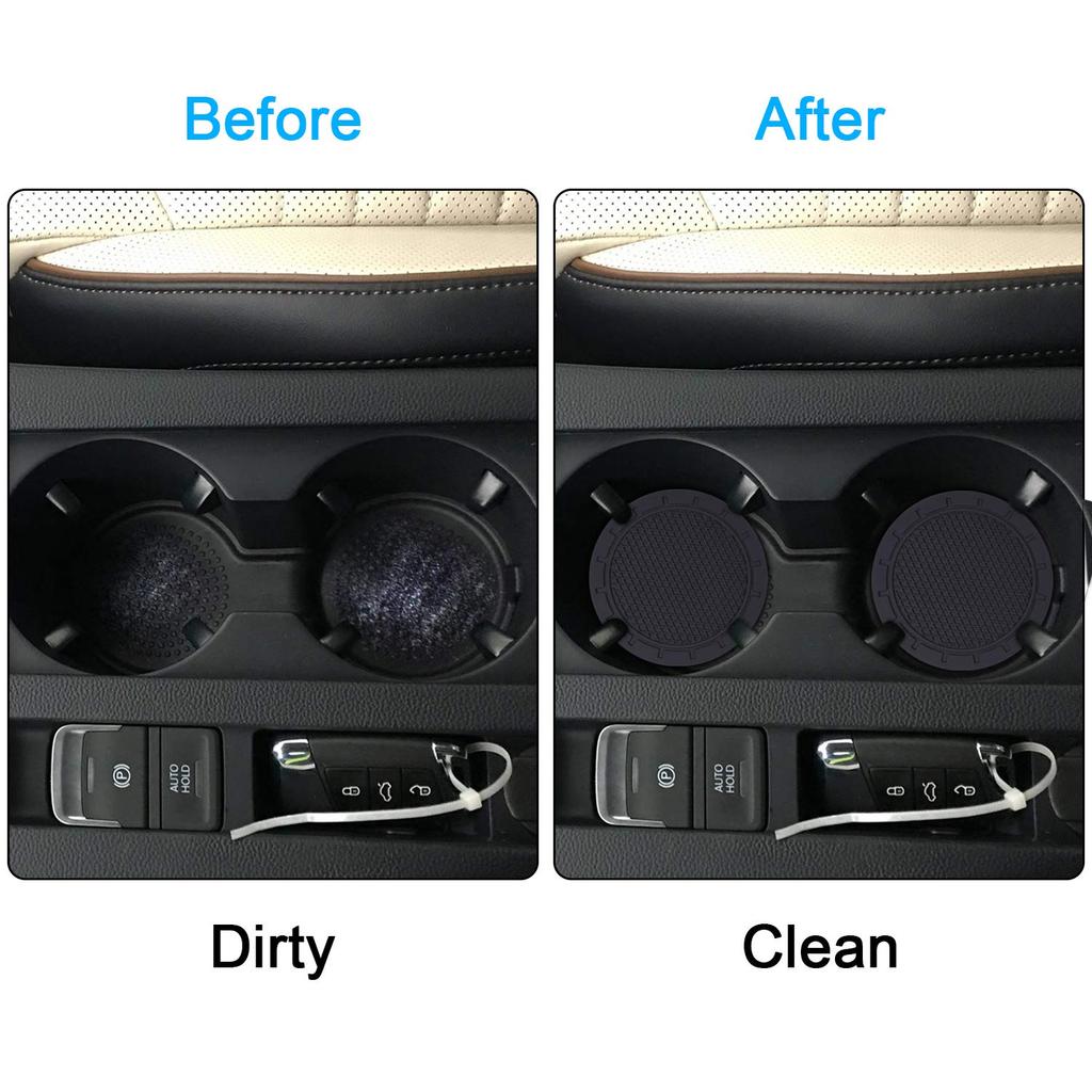 Wisdompro Car Non-Slip Coasters for Drink Holders, Vinyl Cup Mats, Anti-Slip, Anti-Vibration, Round, 70mm Diameter, Pack of 4, Black
