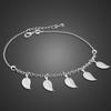 New 100 %925 Sterling Silver Leaves Anklets Women Summer Beach Barefoot Sandals Bracelet Ankle On The Leg Foot Accessories