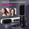 Digital Display Wireless Hair Straightener Portable Rechargeable Adjustable Temperature Negative Ion Hair Straightener Curling Iron