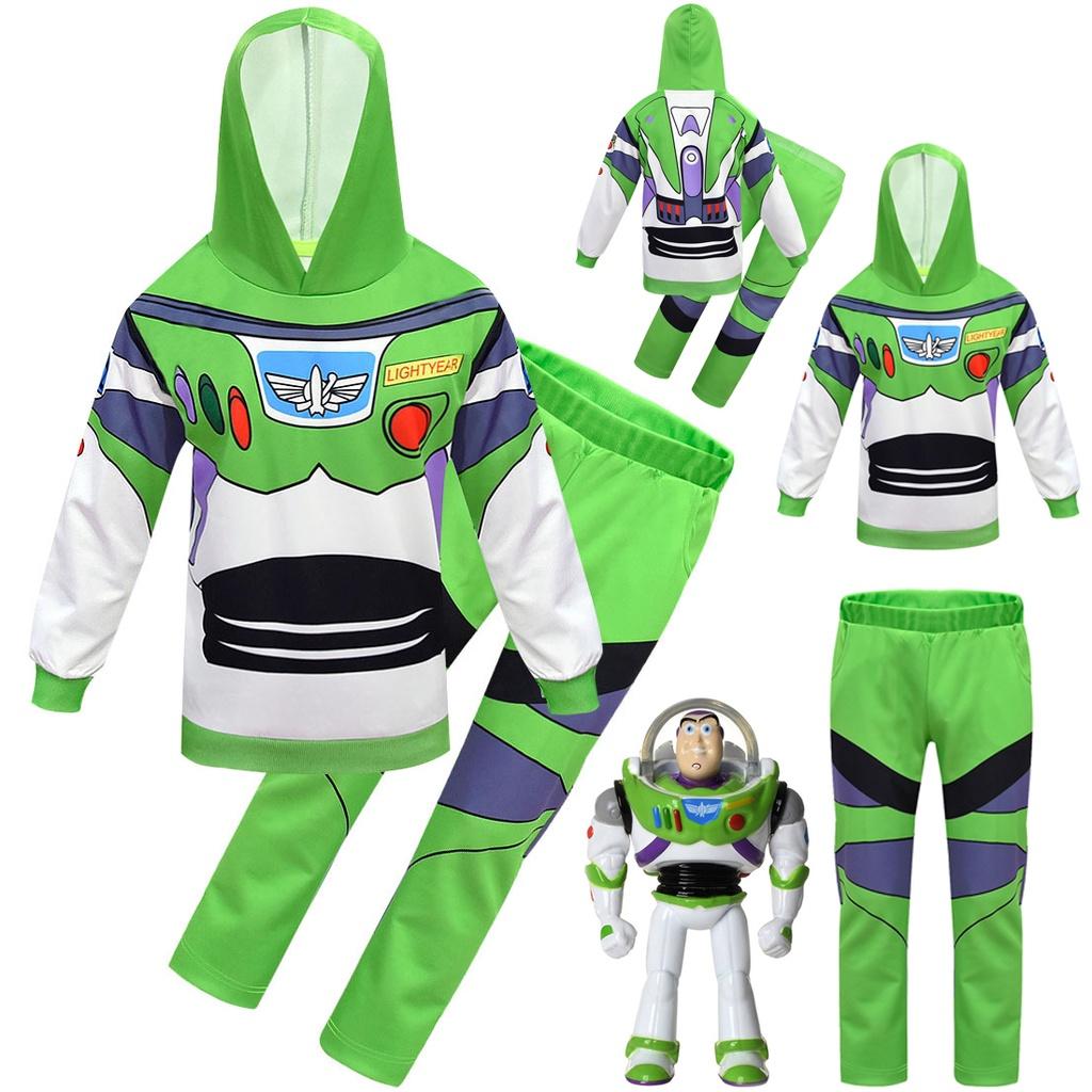 Adorable Toy Story 4 Cosplay Buzz Lightyear 2pcs Set Hoodie Pants Halloween Costume