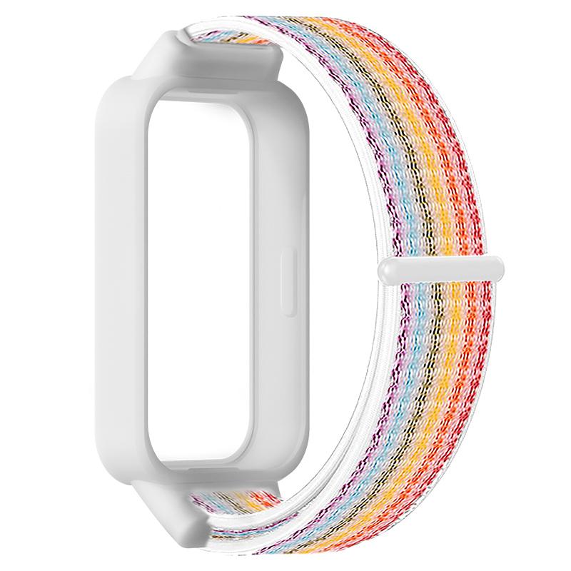 Чехол + Ремешок для Xiaomi Redmi band 3 аксессуары спортивный Нейлоновый браслет correa + Защитный Бампер корпус Чехол для mi band 9 active