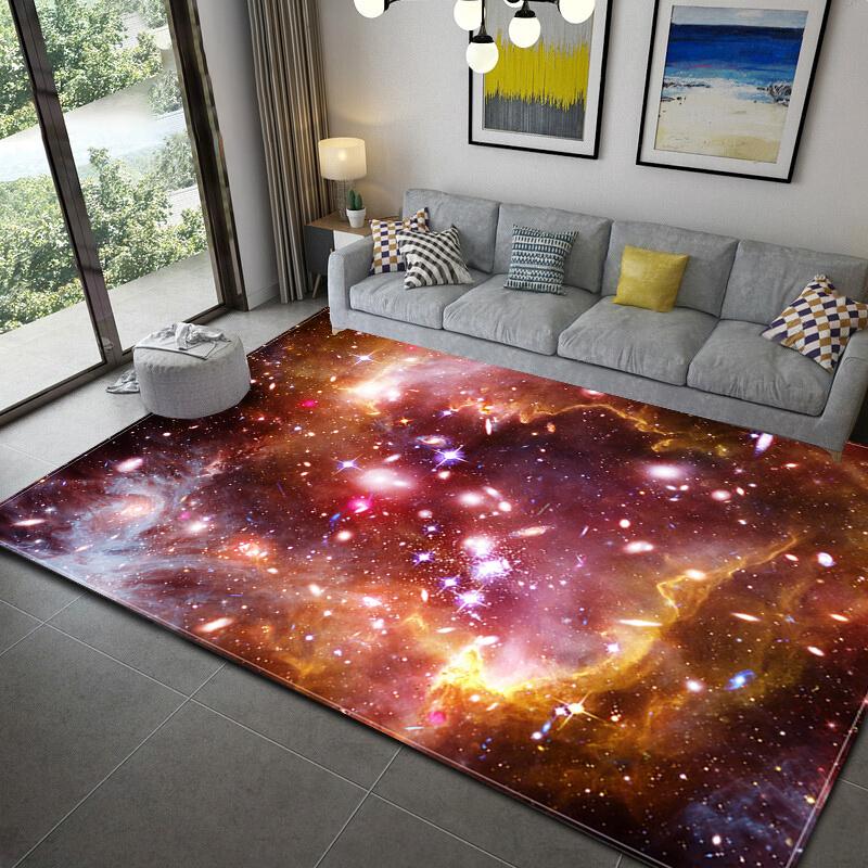 Living Room Non-Slip Rug Home Decor Living Room Earth Large Rug Galaxy Space Cushion Soft Area Rug