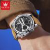 OLEVS Multi Function Quartz Watches for Man Fashion Casual Leather Strap Dual Time Waterproof Luminous Digital Man Watch