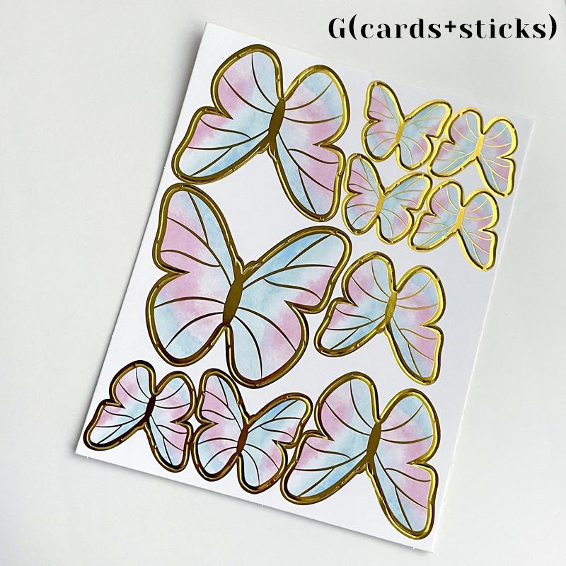 9/10 шт. золотые розовые фиолетовые бабочки для украшения торта, свадьбы, дня рождения, десерта, кекса, 3D-материала в виде бабочки, сделай сам, сувениры для вечеринки