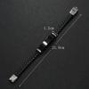 Beautiful jewelry braided stainless steel men bracelet casual glossy leather bracelet bracelet