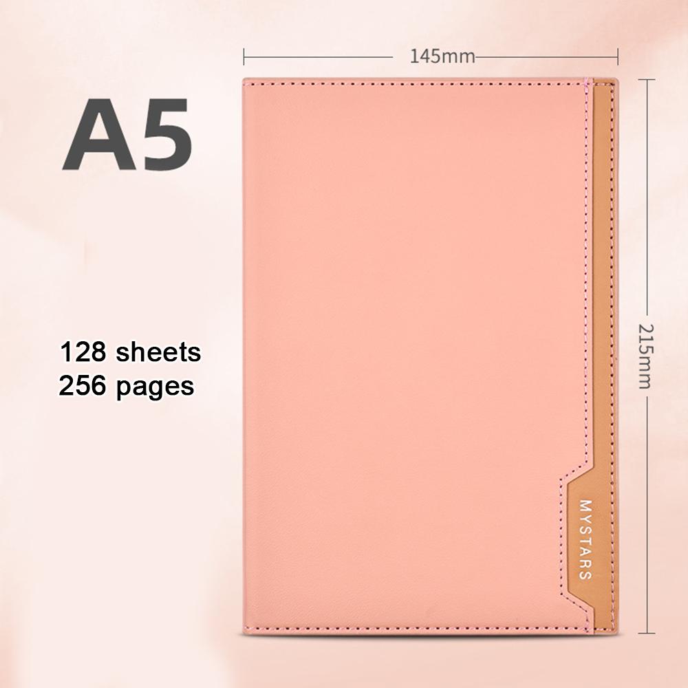 (Бесплатная гравировка логотипа) Простая студенческая тетрадь А5, протоколы деловых встреч, кожаный блокнот, дневник, 128 листов, 256 страниц