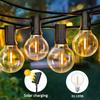 15M Solar String Lights Outdoor Patio Lights USB Recharger 8 Light Modes Shatterproof Bulbs Weatherproof Hanging Christmas Light