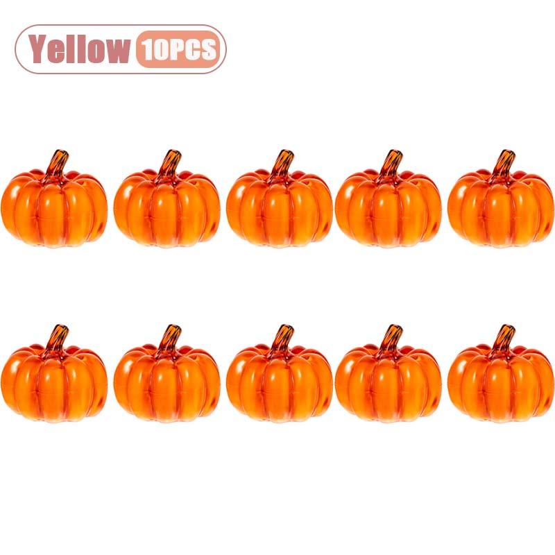 1-10PCS LED Glowing Pumpkin Halloween Decorations Tabletop Ornaments Spooky Props for Haunted House Party Home Desktop Display
