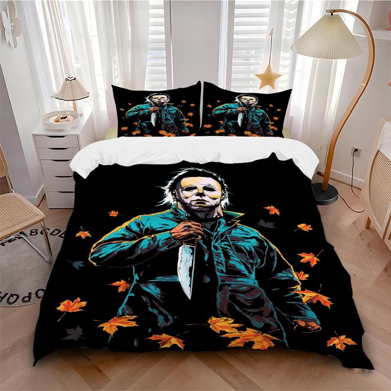 3Pcs Halloween Horror Icon Bedding Sets For All Sizes New 3D Printed Bed Cover Comforter Duvet Cover Pillowcase Bedroom Decoration