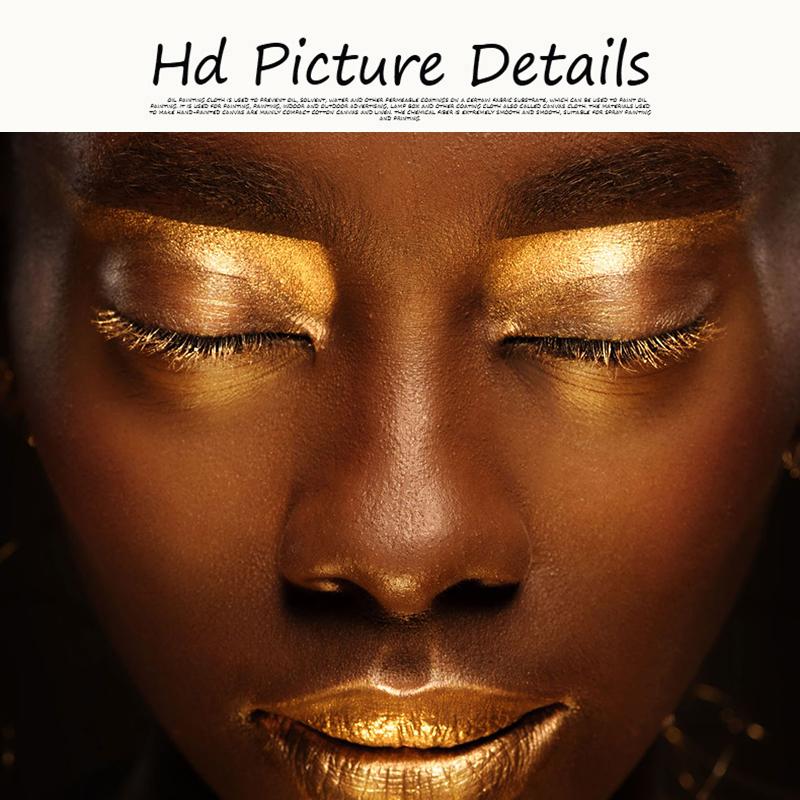 Золотая губа, обнаженная черная африканская художественная портретная картина на холсте, постеры и принты, скандинавская настенная художественная картина для декора гостиной