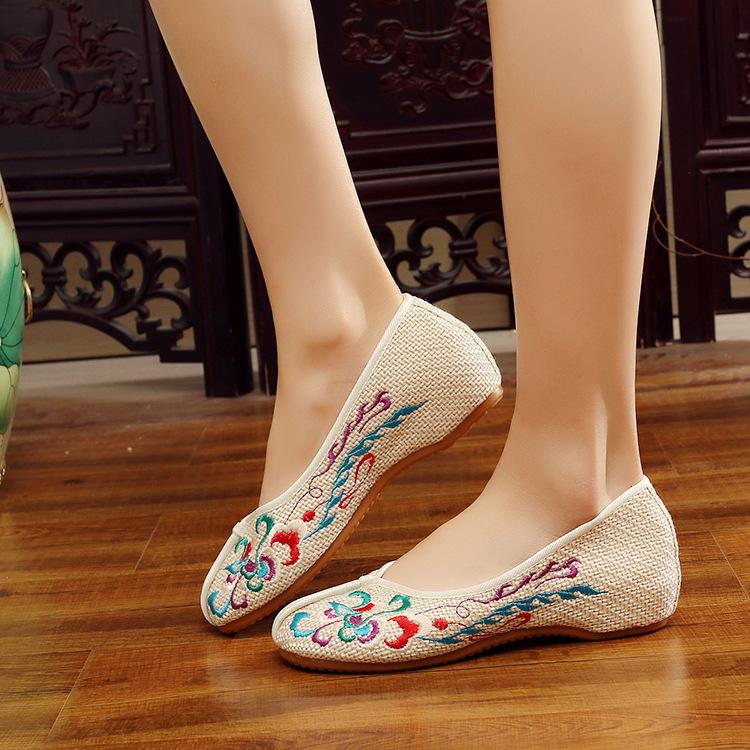 Phantom 2023 женские туфли для этнических танцев с утолщенной подошвой из коровьей кожи и вышивкой