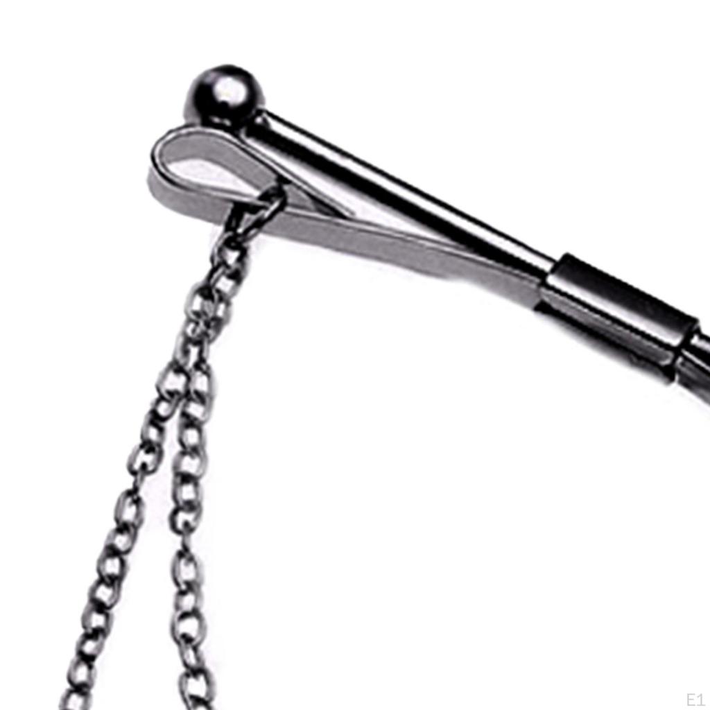 Булавка для мужчин с цепочкой, застежками для галстука, ювелирным декором, клипсой, деловым формальным стилем