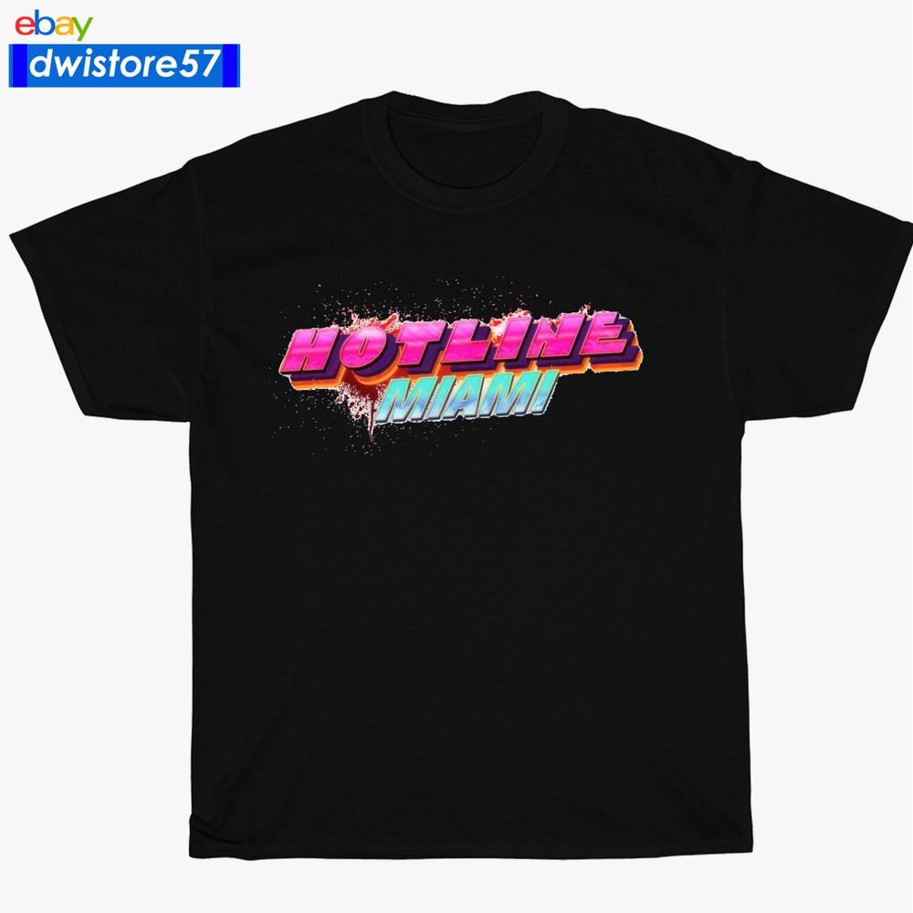 Новая футболка Hotline Miami Логотип Игр Черный/Темно-синий/Белый/Серый Футболка S-5XL Унисекс Футболка