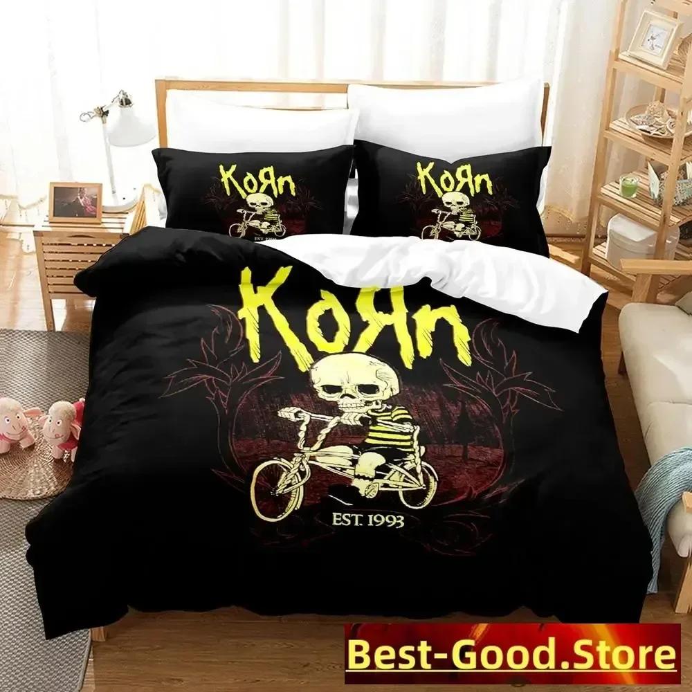 Korn rock Комплект постельного белья Печатный комплект с наволочкой Пододеяльник Мягкий Односпальный Двуспальный Queen Super King Размер Спальня